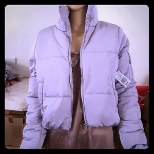 Forever Flower puffer jacket coat lavender
